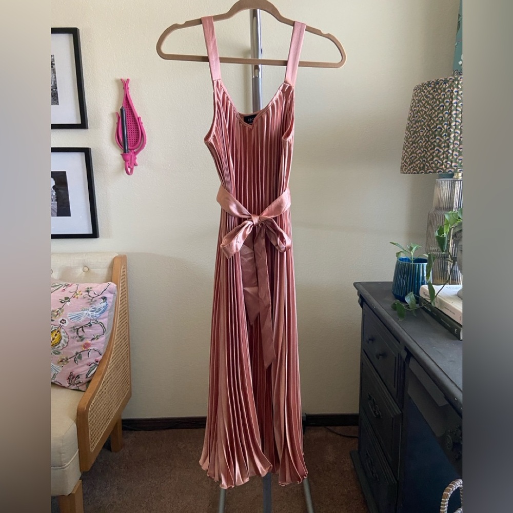 Vici Blush Pink Pleated Dress